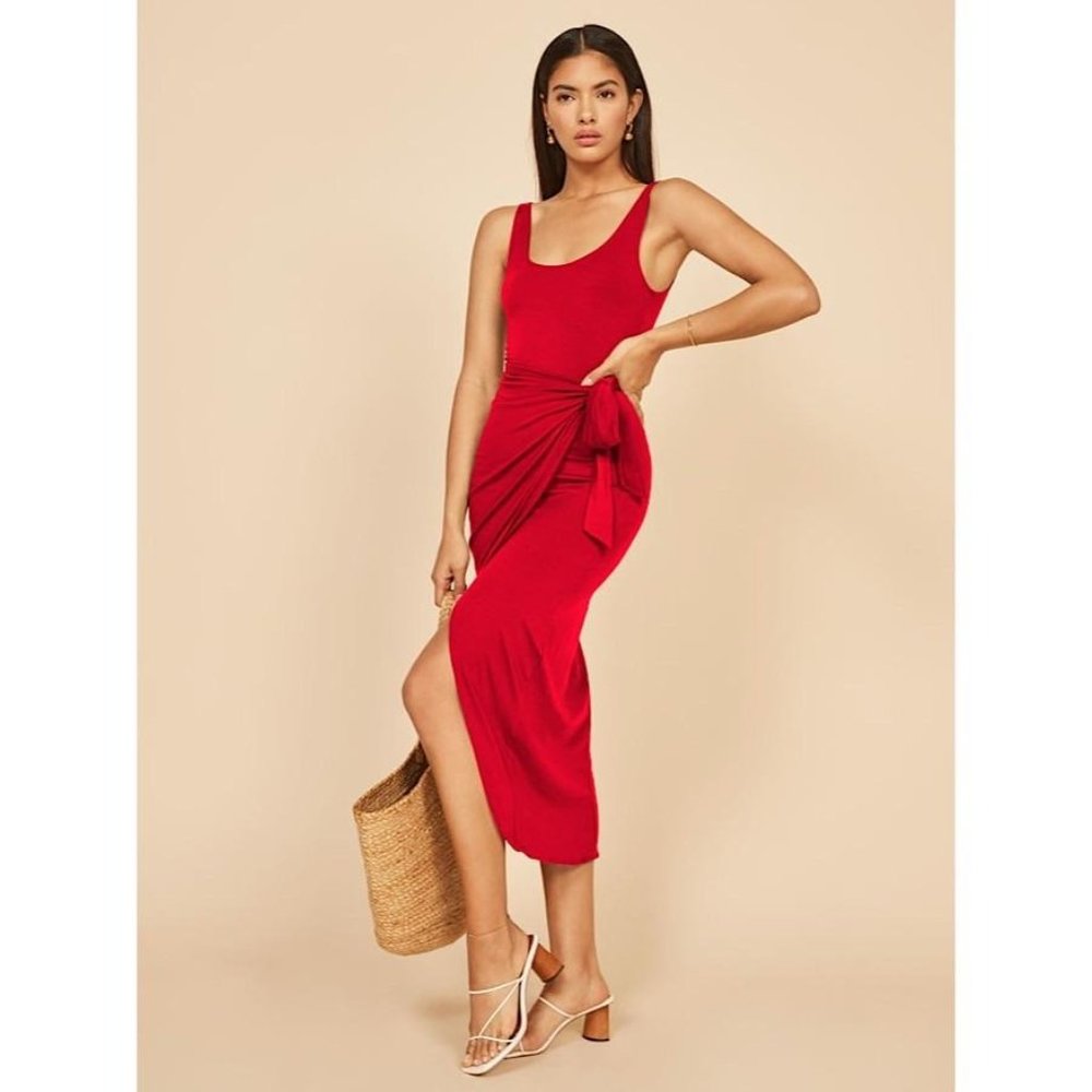 NWT Reformation Kaila Dress in Cherry Size XL